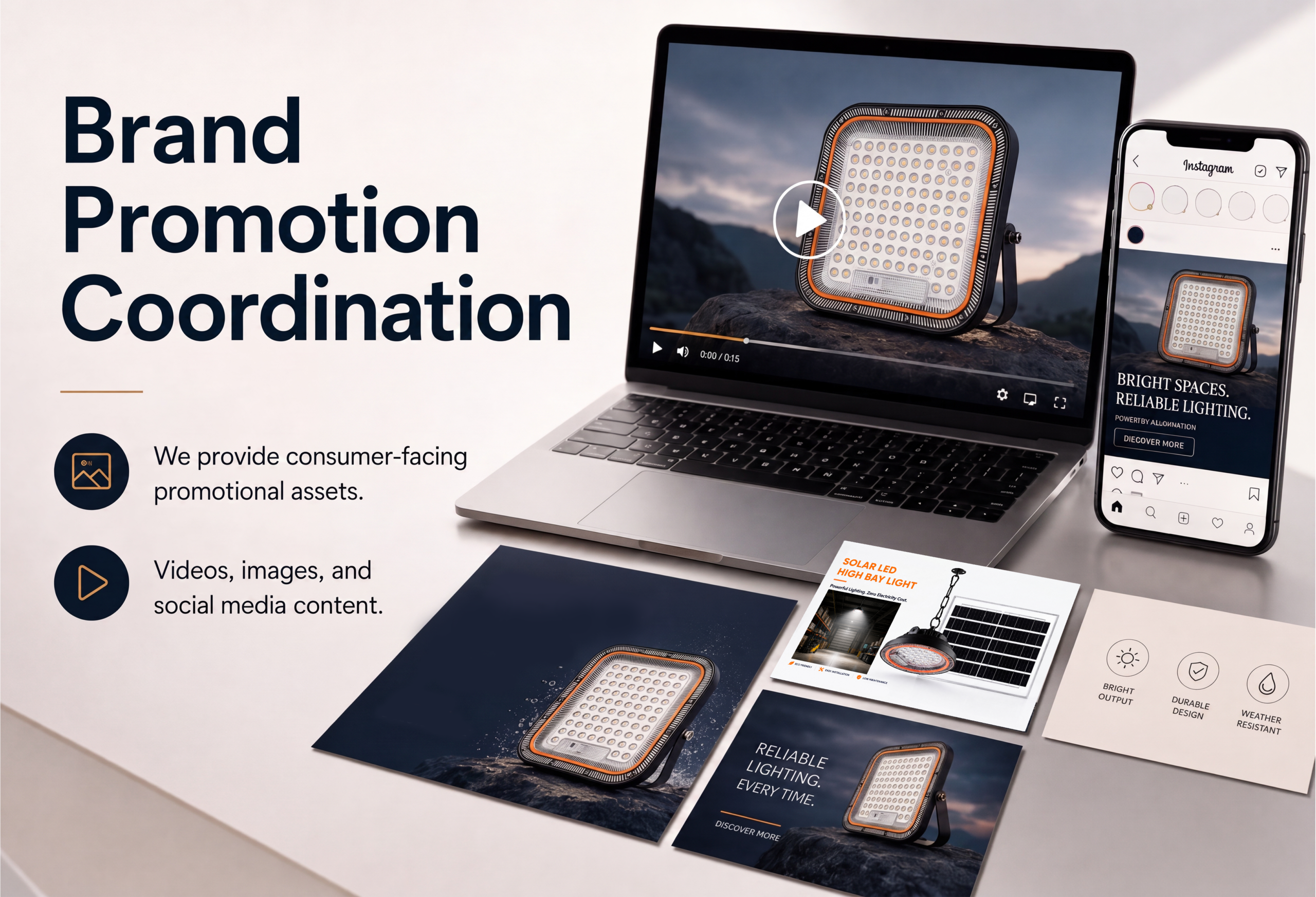 Localized social media images and videos for lighting distributors